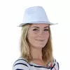 Voksen hvit gangsterhatt