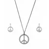 Adult silver plastic hippie necklace and earrings