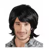 Black retro wig for men