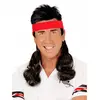 80s black-red mullet hairpiece headband