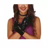 Women's 22 cm black leather effect gloves