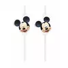 4 Mickey plastic medallion straws