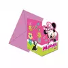 6 Minnie Happy-invitasjoner + konvolutter
