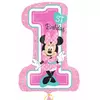 Minnie Mus folieballong med nummer 1 48 x 71 cm