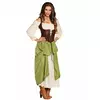 Green tavern keeper costume for women, Size: Small/Medium