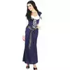 Bavarian costume long blue dress for women
