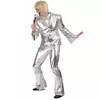 Men's Shiny Silver Disco Costume, Size: Medium