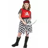 Red corsair pirate costume for girls, Size: 4-6 years (110-120 cm)