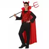 Barnekostyme med paljetter og djevel til Halloween, Størrelse: 5–6 år (115/130 cm)