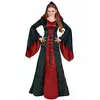 Women's red and black hooded gothic costume, Size: Large