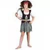 Piratkostyme med hodeskallemotiv for jenter, Størrelse: 4–6 år (110–120 cm)