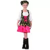Pirate costume with gold patterns for girls, Size: 4-6 years (110-120 cm)