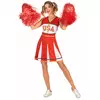 Rødt USA cheerleader-kostyme til kvinner, Størrelse: Large