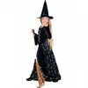 Half-moon witch costume for girls Halloween, Size: 4-6 years (104-116 cm)