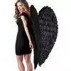 Black feathered wings 120 x 120 cm adult