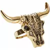 Adult Gold Buffalo Skull Ring