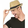 Borsalino-hatt for voksne med strå og svart bånd