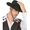 Svart cowboyhatt for voksne med snor