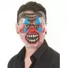 Gjennomsiktig maske for voksen, tofarget skummel klovn