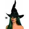 Svart heksehatt med edderkopp til Halloween for kvinner