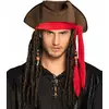 Brown pirate hat with adult wig