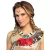 Indian necklace with red feathers for women