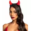 Red Devil Horns with Black Fur Adult Halloween