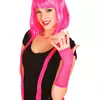 Women's long pink fishnet mittens