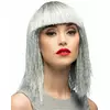 Women's silver iridescent wig