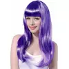 Women's long purple wig with bangs