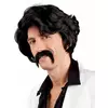 Black wig with mustache for men