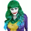 Green and blue psychopathic wig for women