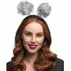 Adult silver pompom headband