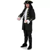 Black and gold pirate costume for men, Size: Medium