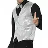 Adult silver sequin vest, Size: Small