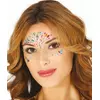 Multicolored adhesive face jewels