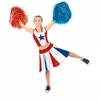 Stjerne cheerleader-kostyme for jenter, Størrelse: 5–7 år (128 cm)