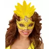 Yellow wolf with feathers woman