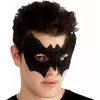 Bat mask in fabric with reliefs for adults