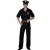 Black police officer costume for men, Size: Medium