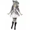Women's satin effect pirate ghost costume for Halloween, Size: Medium