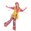 Multicolored hippie costume for girls, Size: 10-12 years (130-140 cm)