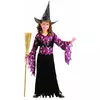 Halloween-heksekostyme med hatt til jenter, Størrelse: 7–9 år (120–130 cm)