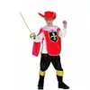 Rød musketer-kostyme for gutter, Størrelse: 7–9 år (120–130 cm)
