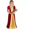 Red medieval countess costume for girls, Size: 7-9 years (120-130 cm)