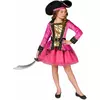 Pink and gold pirate costume for girls, Size: 7-9 years (120-130 cm)