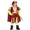 Red and yellow velvet king costume for boys, Size: 5-6 years (110-115 cm)