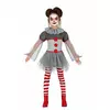 Psychopathic clown costume for girls with leggings, Size: 5-6 years (110-115 cm)