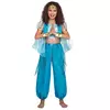 Turquoise oriental princess costume for girls, Size: 9 years (122 - 134 cm)