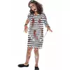 Zombie girl chained prisoner costume, Size: 7-9 years (130/143 cm)
